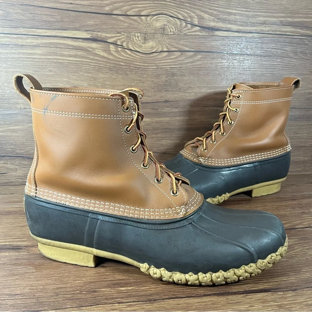 L.L. Bean Original Bean Boots Men’s Size 14 Brown Leather Duck Boots Shoes